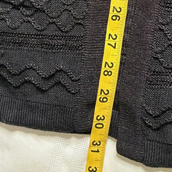 Vintage Missoni Black Zig Zag Chevron Open Front Cardigan Sweater Size 6 - Picture 8 of 15